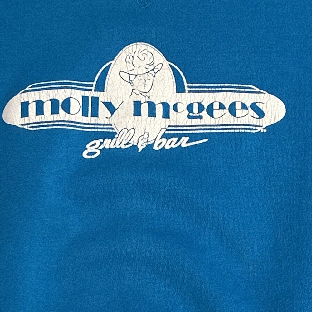 VTG Hanes Sweatshirt Mens XL Teal Pullover Molly Mcgees Grill Bar Lawrence KS